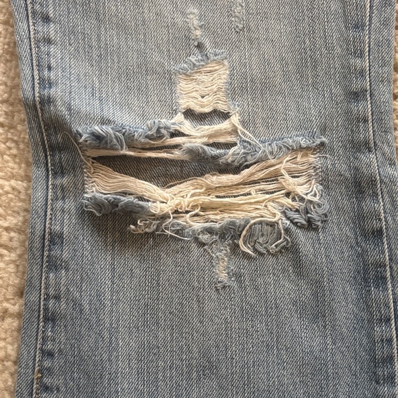 Abercrombie & Fitch Light Blue Distressed Flare Jeans - Picture 3 of 8
